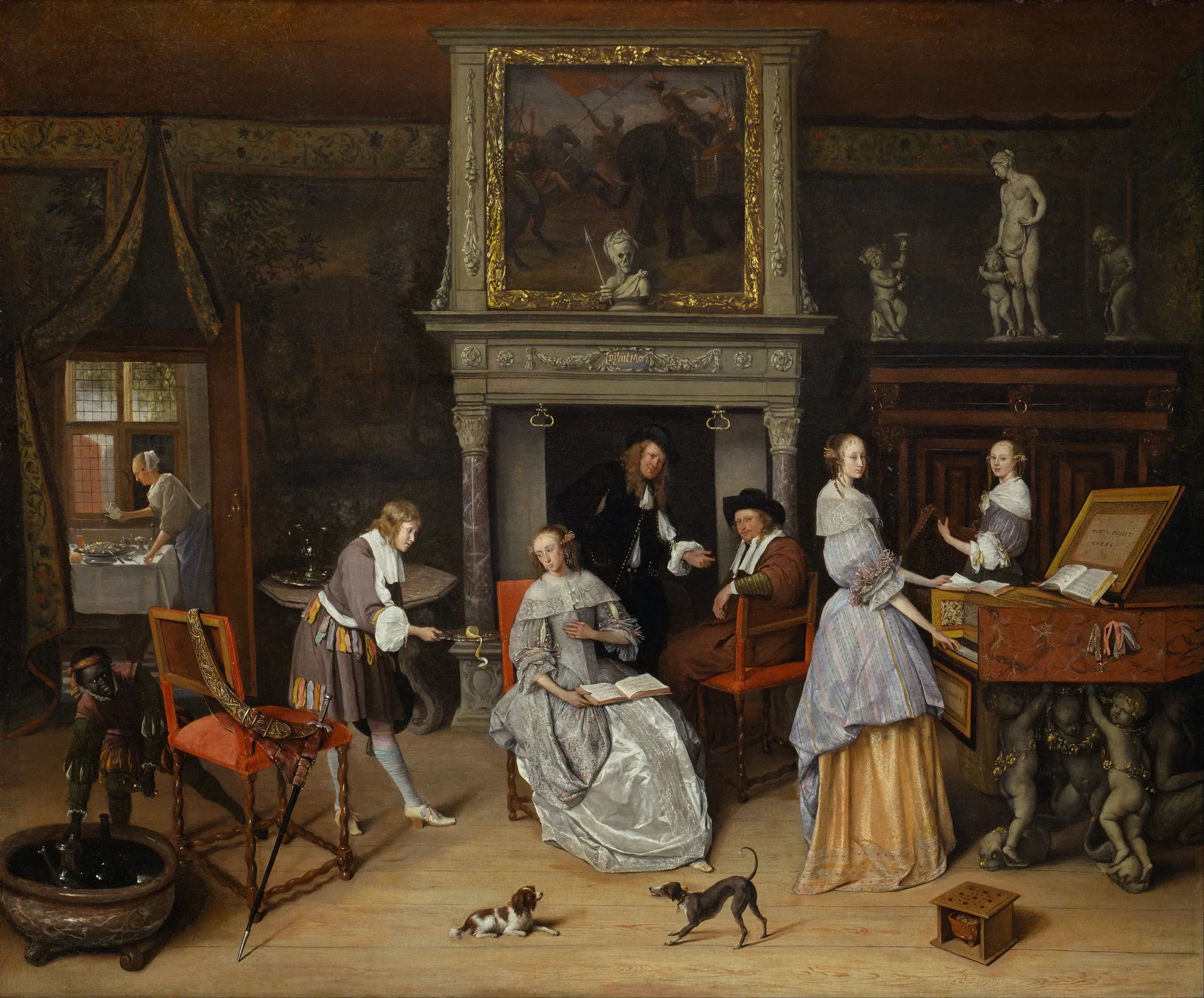 Intérieur fantastique avec Jan Steen et la famille de Gerrit Schouten - Jan Steen image 1 reproduction artisanale de tableau