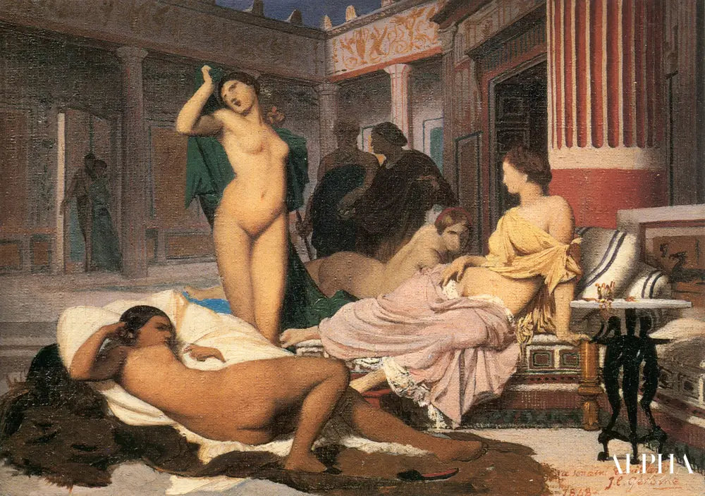 Intérieur grec - Jean-Léon Gérôme - Reproductions de tableaux et peintures haut de gamme