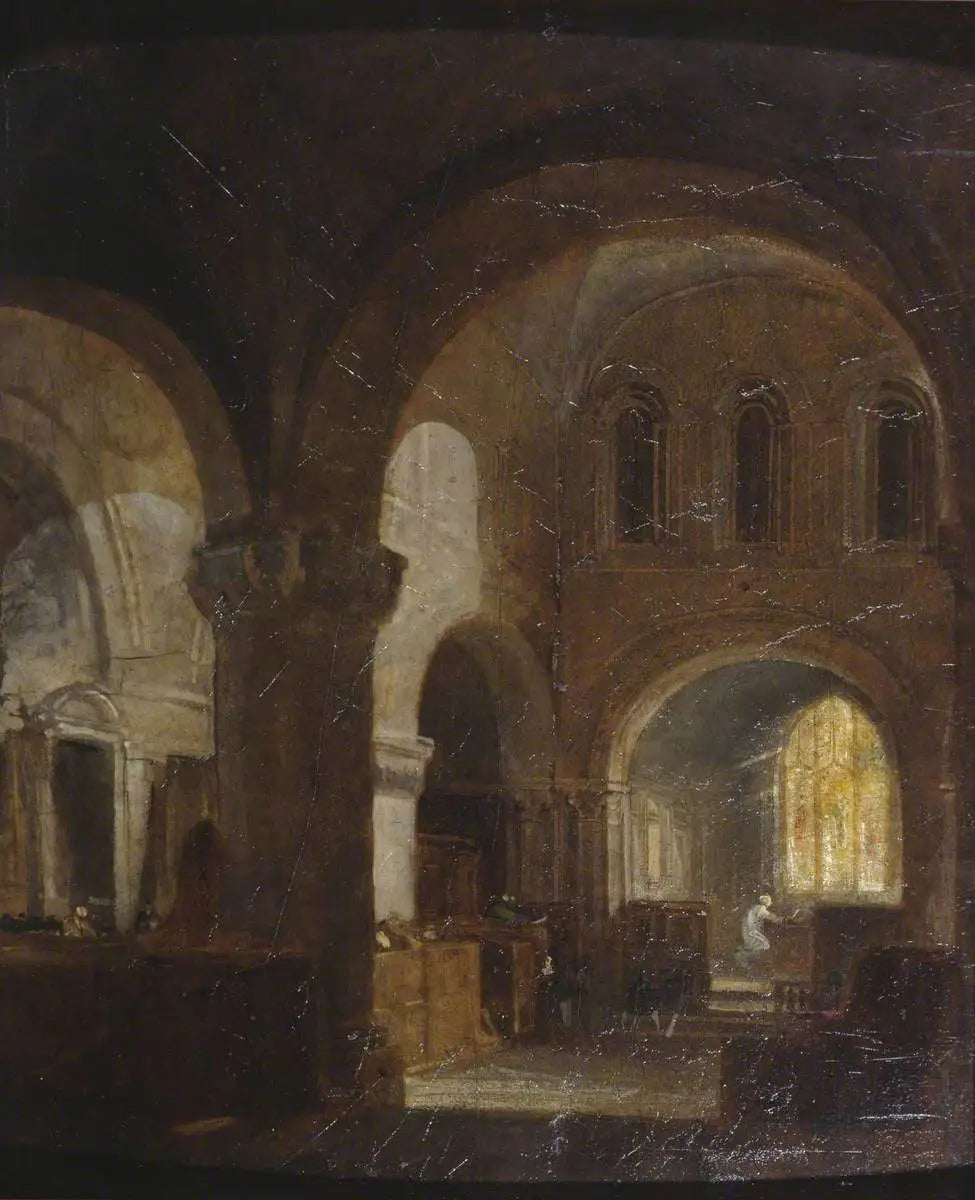 Interior of a Romanesque Church - J. M. W. Turner image 1 reproduction réalisée par Alpha Reproduction