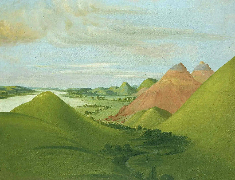 Iron Bluff, à 1 200 milles au-dessus de Saint-Louis - George Catlin image 1 copie peinte à la main à l’huile
