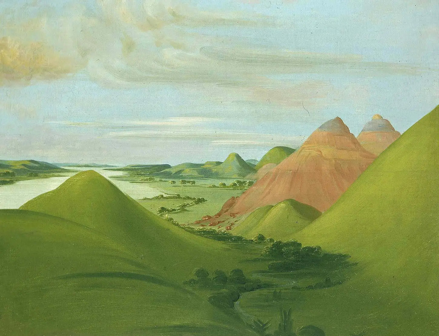 Iron Bluff, à 1 200 milles au-dessus de Saint-Louis - George Catlin image 1 copie peinte à la main à l’huile