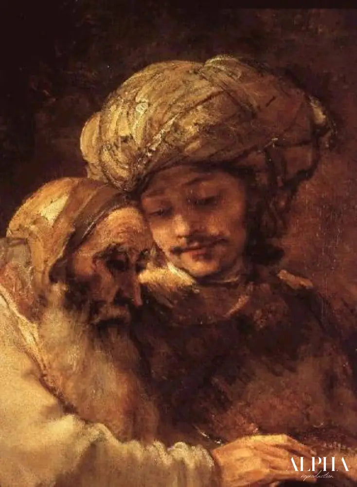 Jacob bénissant les enfants de Joseph (détail de 375) - Rembrandt van Rijn - Reproductions de tableaux et peintures haut de gamme