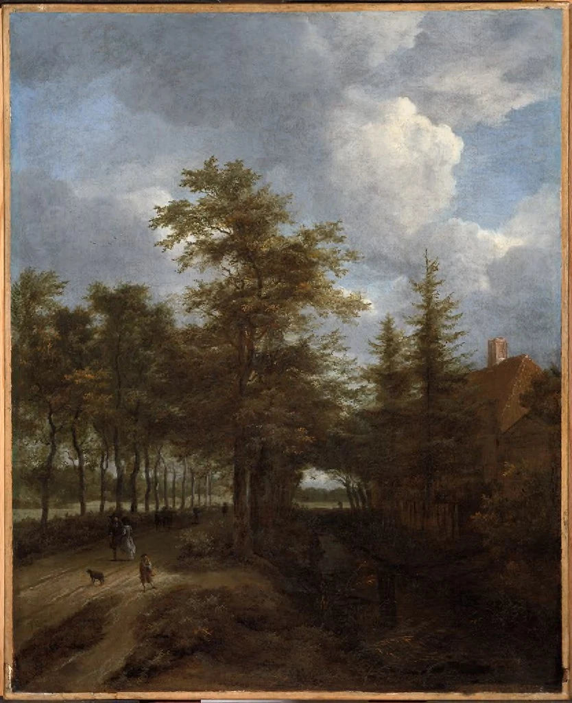 Route bordée d’arbres, peinture de Jacob van Ruisdael