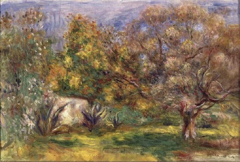 Jardin d’oliviers de Renoir, vers 1910, Museum Folkwang G 146 – reproduction peinture à l’huile sur toile