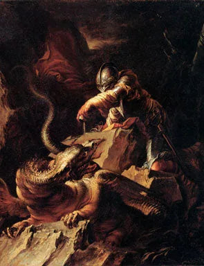 Jason charmant le Dragon - Salvator Rosa image 1 tableau peint à l’huile sur toile