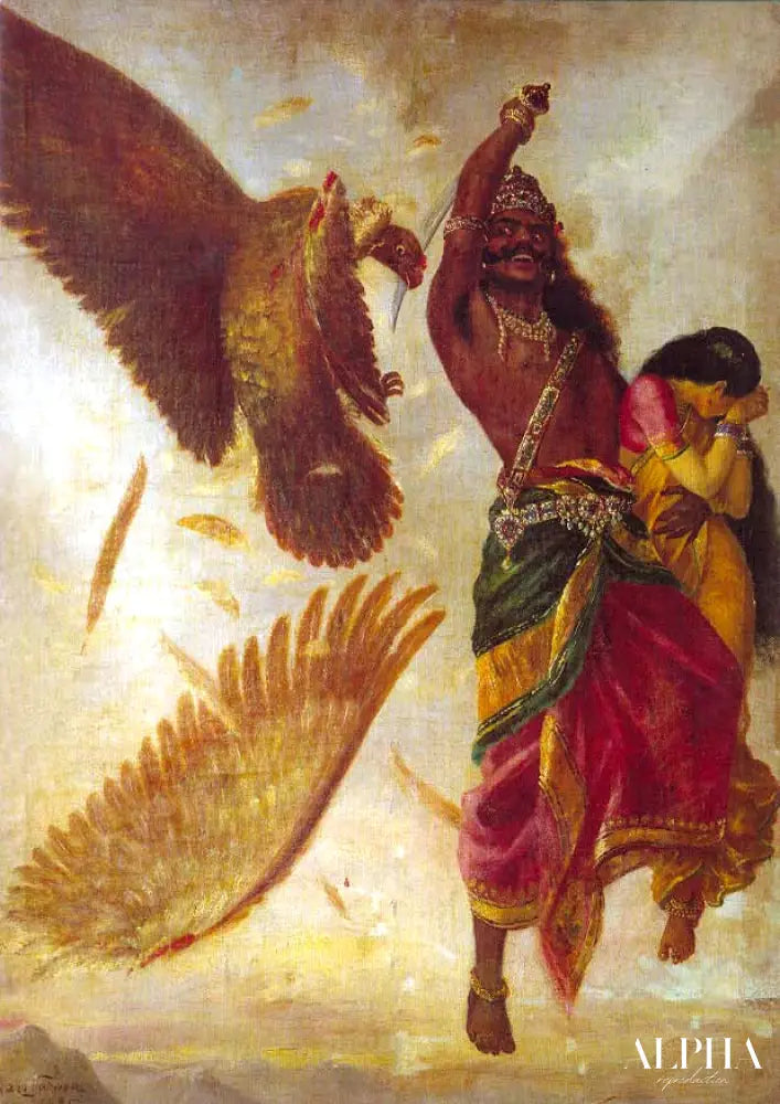 Jatayu Vadham - Ravi Varmâ - Reproductions de tableaux et peintures haut de gamme