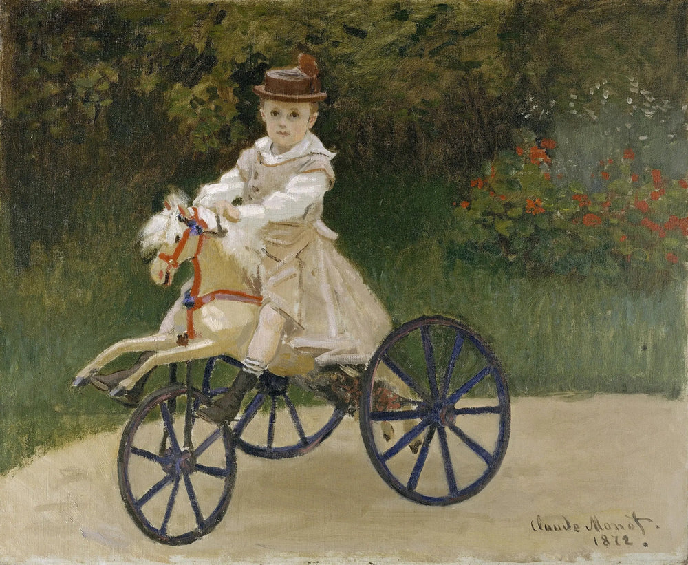 Jean Monet (1867-1913) sur son cheval de passe-temps - Claude Monet image 1 copie peinte à la main à l’huile