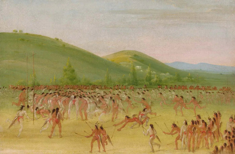 초크타우족의 공놀이 – 볼 다운 - 조지 캐틀린

Source:
Jeu de balle des Choctaws – Ball Down - George Catlin
