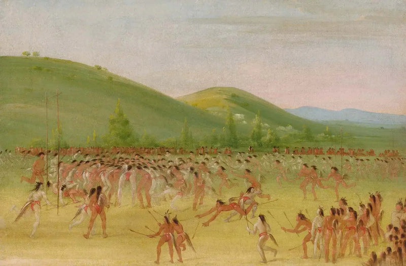 초크타우족의 공놀이 – 볼 다운 - 조지 캐틀린

Source:
Jeu de balle des Choctaws – Ball Down - George Catlin