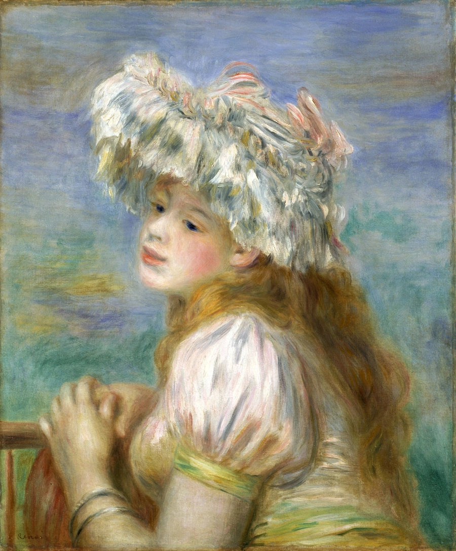 Jeune fille au chapeau de dentelle, 1891, Renoir – reproduction peinture à l’huile