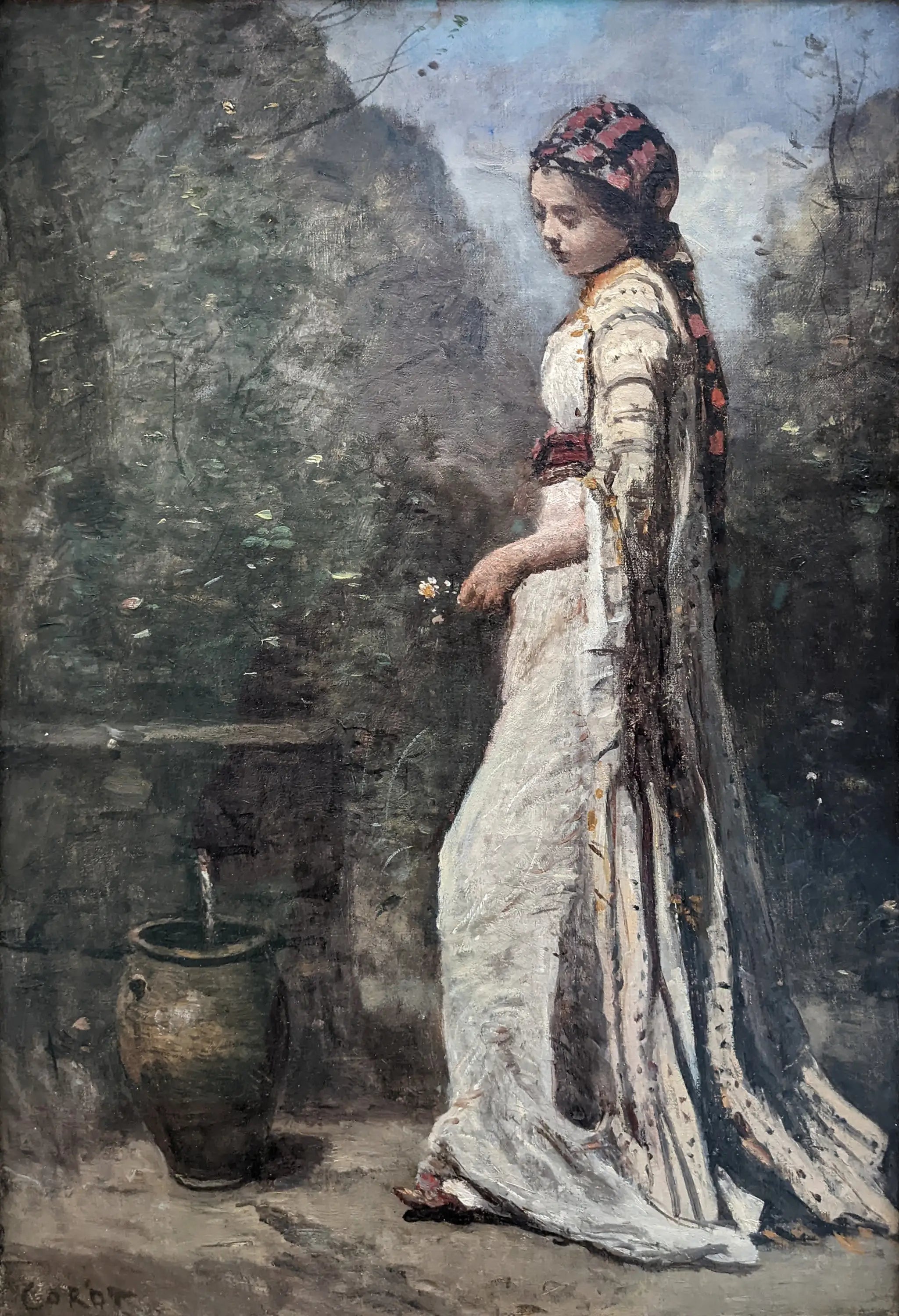 Jeune Fille grecque à la fontaine - Jean-Baptiste Camille Corot - Alpha Reproduction