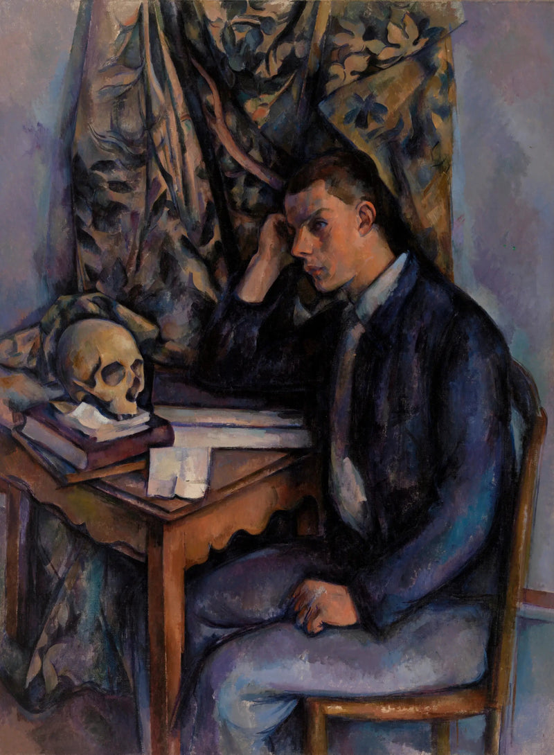 해골 머리를 한 젊은 남자 - Paul Cézanne