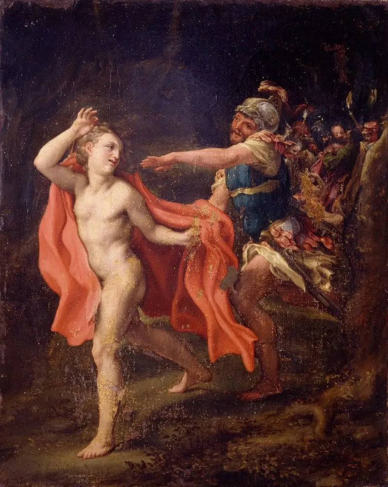 예수 잡히는 것을 피하는 젊은 남자 - 안토니오 다 코레지오
