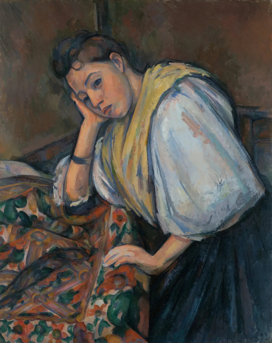젊은 이탈리아 여성 기대어 있음 - Paul Cézanne