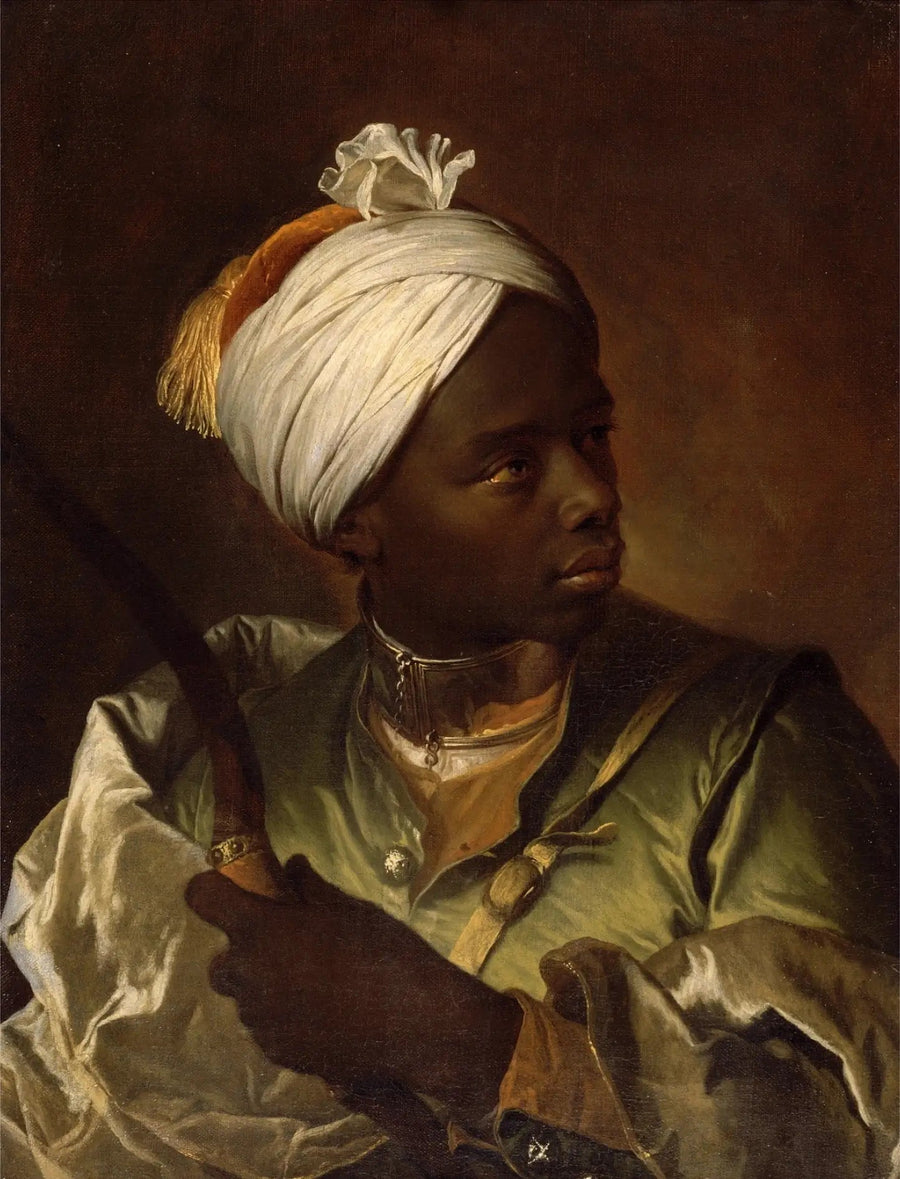 젊은 흑인 남자가 활을 들고 있는 모습 - Hyacinthe Rigaud