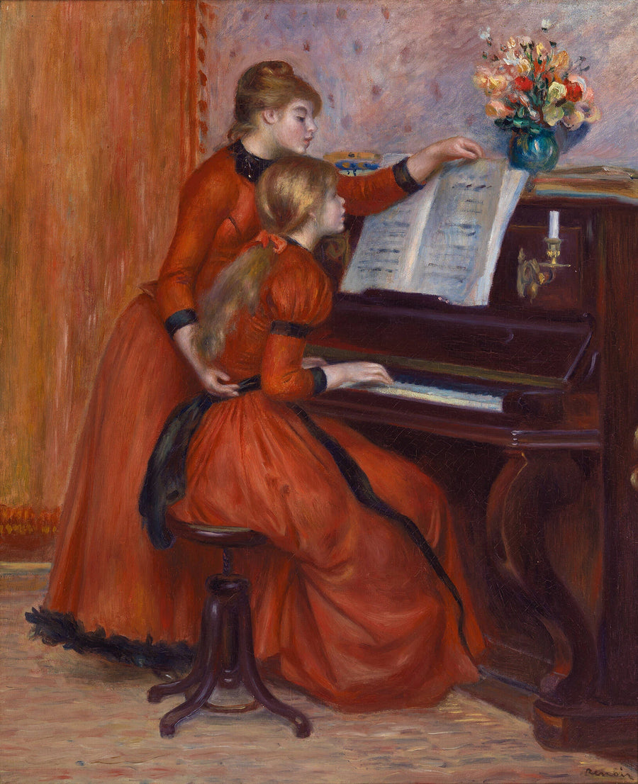 Jeunes filles au piano peintes par Pierre-Auguste Renoir vers 1889