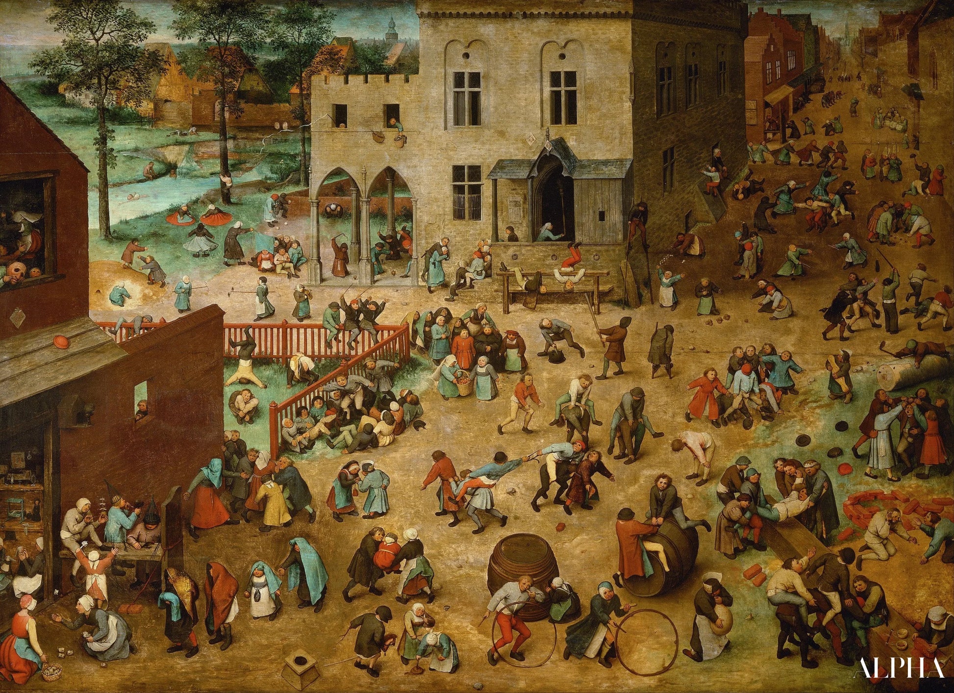 Jeux pour enfants - Pieter Brueghel l'Ancien - Reproductions de tableaux et peintures haut de gamme