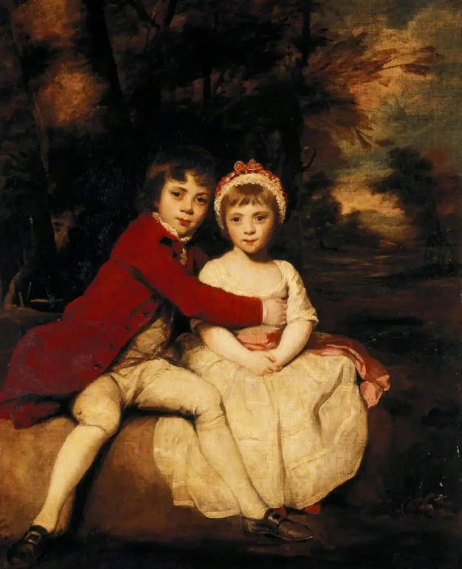 존 파커, 미래의 모리 1세 백작 (1772-1840),와 그의 누이 테레사 파커, 미래의 존경받는 조지 빌리어스 부인 (1775-1856), 자녀 - 조슈아 레이놀즈