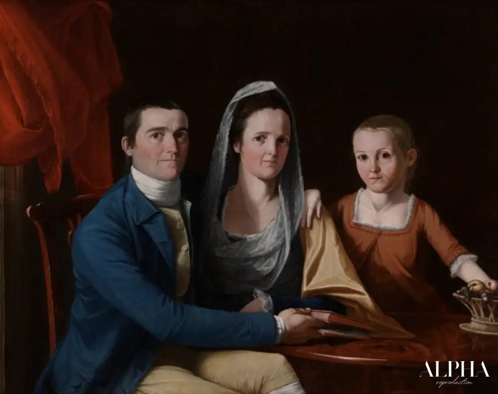 Jonathan Trumbull Jr. avec Mme Trumbull et Faith Trumbull - John Trumbull - Reproductions de tableaux et peintures haut de gamme