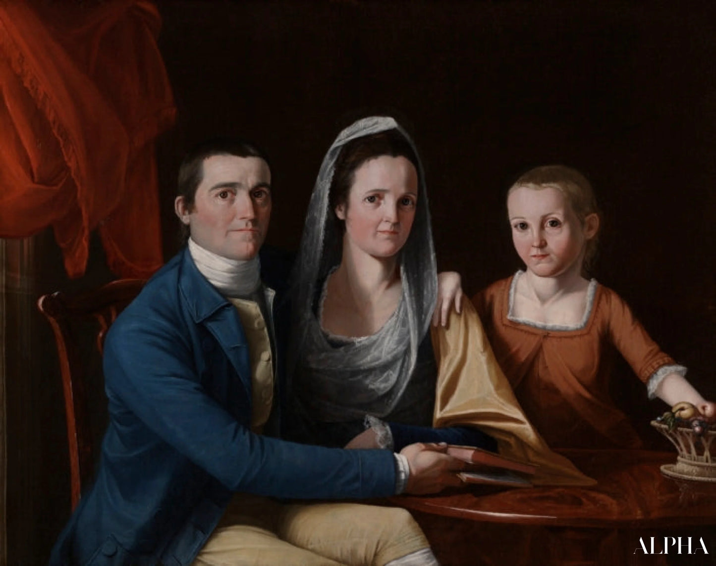 Jonathan Trumbull Jr. avec Mme Trumbull et Faith Trumbull - John Trumbull - Reproductions de tableaux et peintures haut de gamme