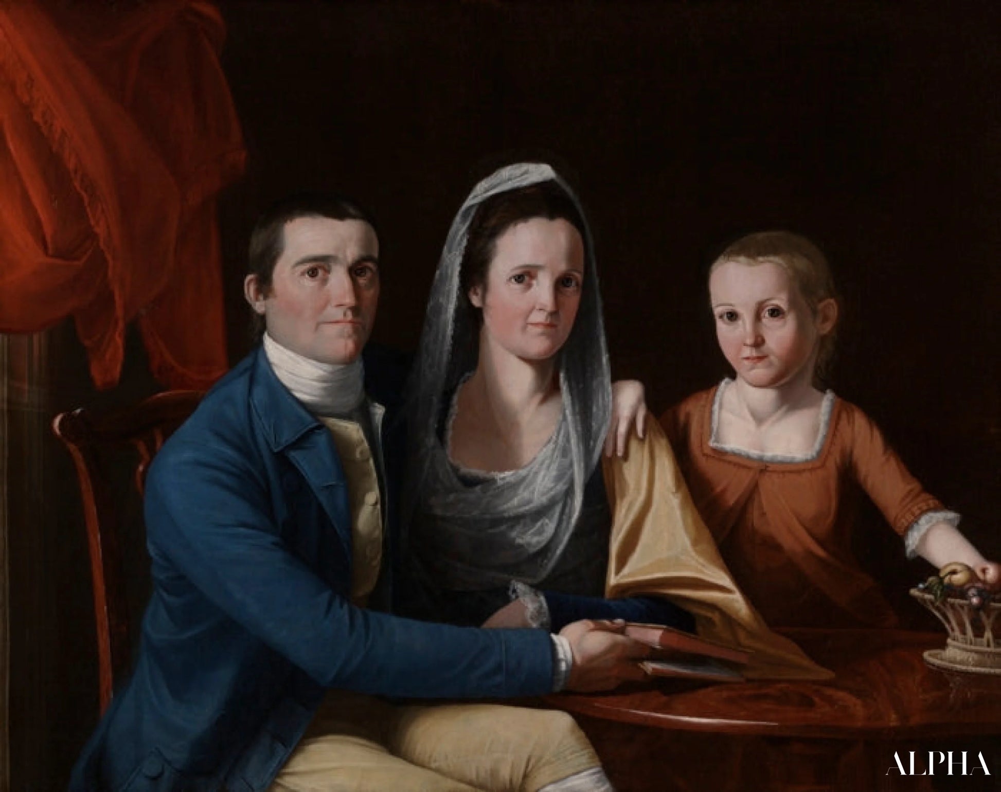 Jonathan Trumbull Jr. avec Mme Trumbull et Faith Trumbull - John Trumbull - Reproductions de tableaux et peintures haut de gamme