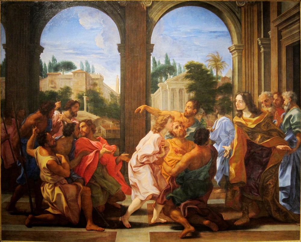 Joseph reconnu par ses frères - Giovanni Battista Gaulli image 1 copie de tableau peinte à la main