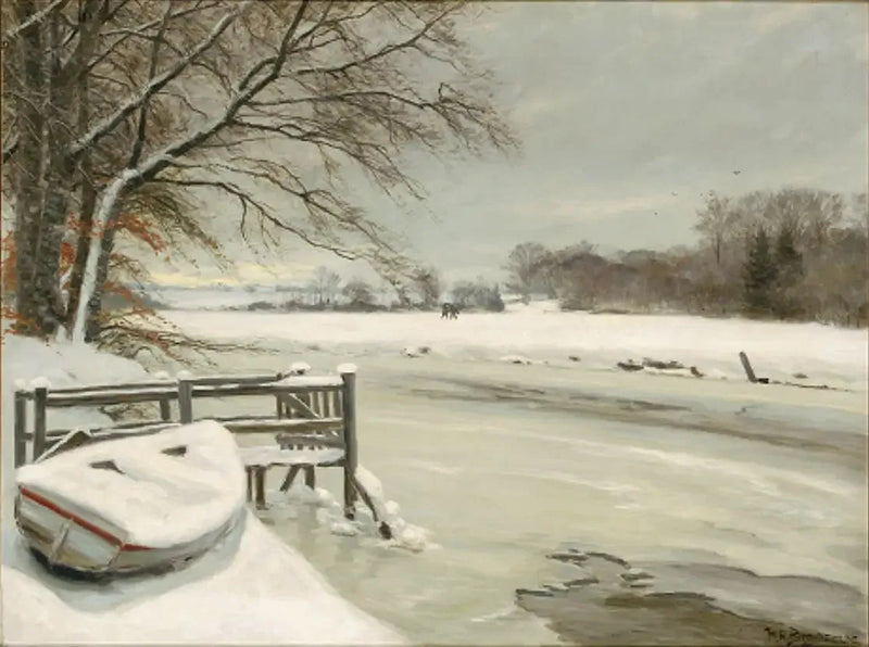 눈 내리는 겨울날 시냇가에서, 배경에 사냥꾼들과 함께 - H. A. Brendekilde

Source:
Journée d'hiver au bord d'un ruisseau, avec des chasseurs en arrière-plan. - H. A. Brendekilde
