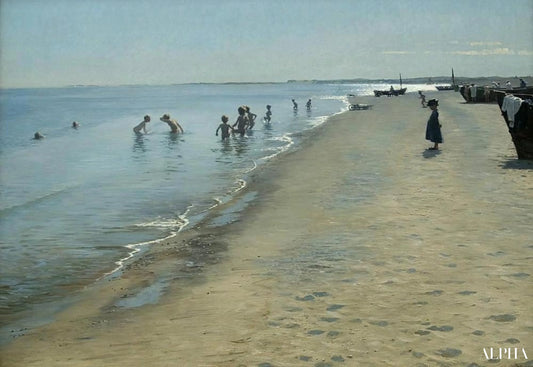 Journée d'été sur la plage sud de Skagen - Peder Severin Kroyer - Reproductions de tableaux et peintures haut de gamme