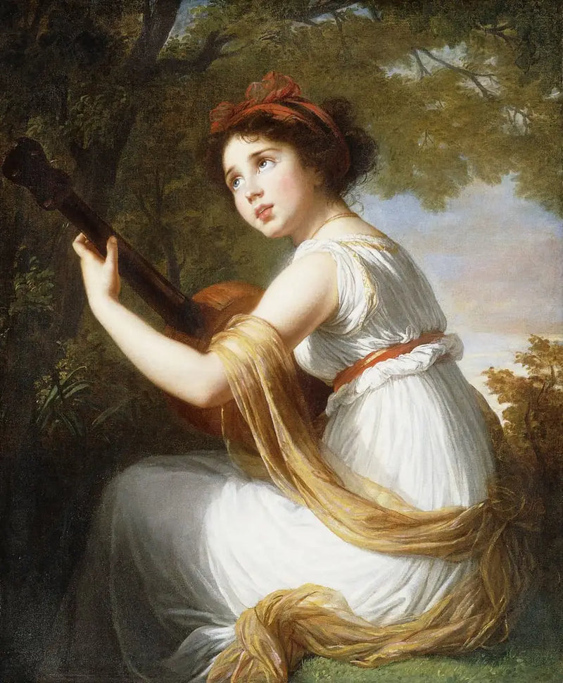 줄리 르 브룬이 기타를 연주하는 모습 - 엘리자베스 비제 르 브룬

Source:
Julie Le Brun jouant de la guitare - Élisabeth Vigée Le Brun