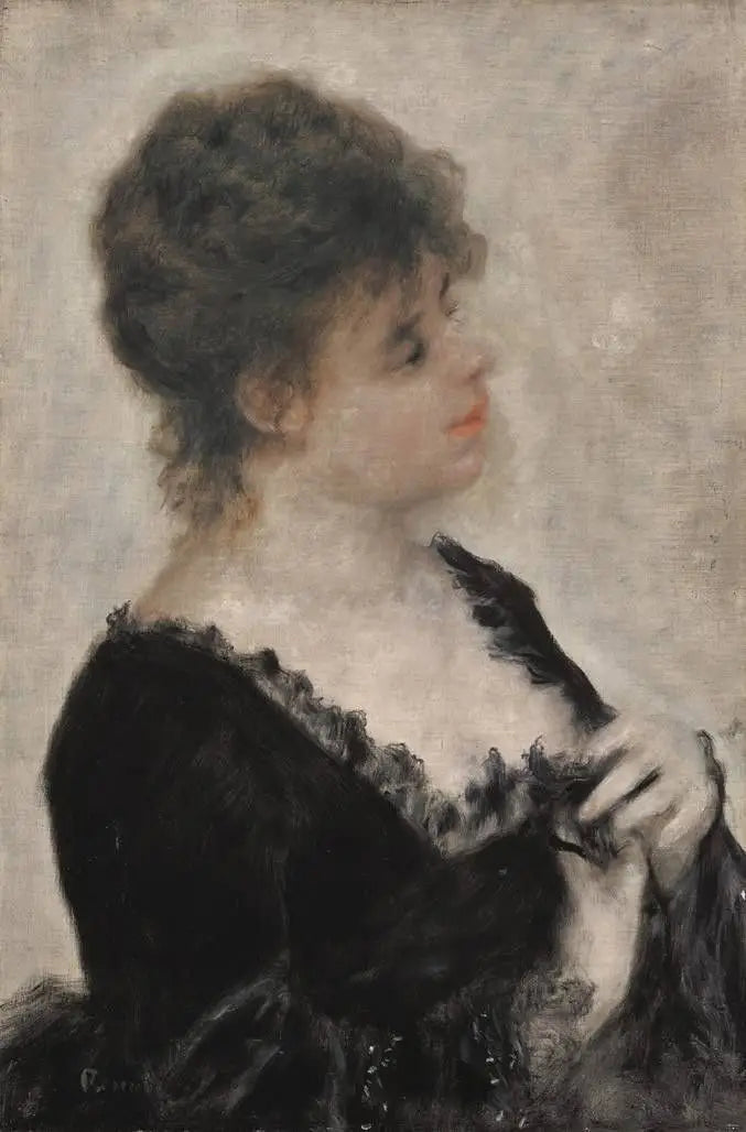 Junge Dame in Schwarz - Pierre-Auguste Renoir image 1 copie de tableau peinte à la main