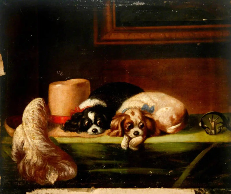킹 찰스 스패니얼 (« 케일리어의 애완동물 ») - 에드윈 헨리 랜드시어

Source:
King Charles Spaniels (« Les animaux de compagnie du cavalier ») - Edwin Henry Landseer