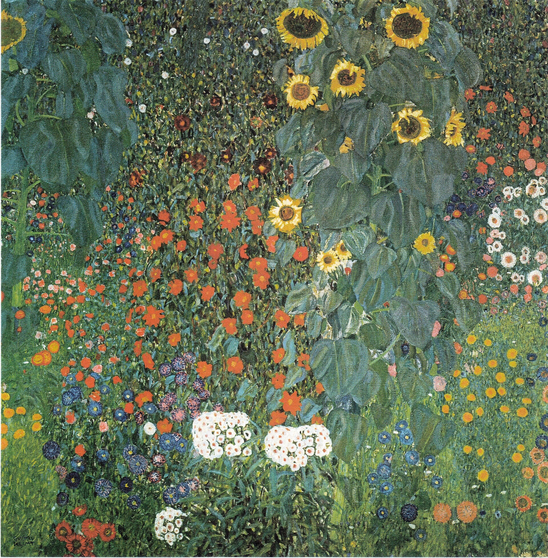 Jardin de ferme avec tournesols - Gustav Klimt