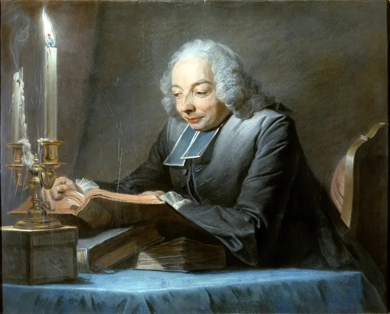 성직자 Jean-Jacques Huber 읽기 (1699 –1747) - Maurice-Quentin de La Tour