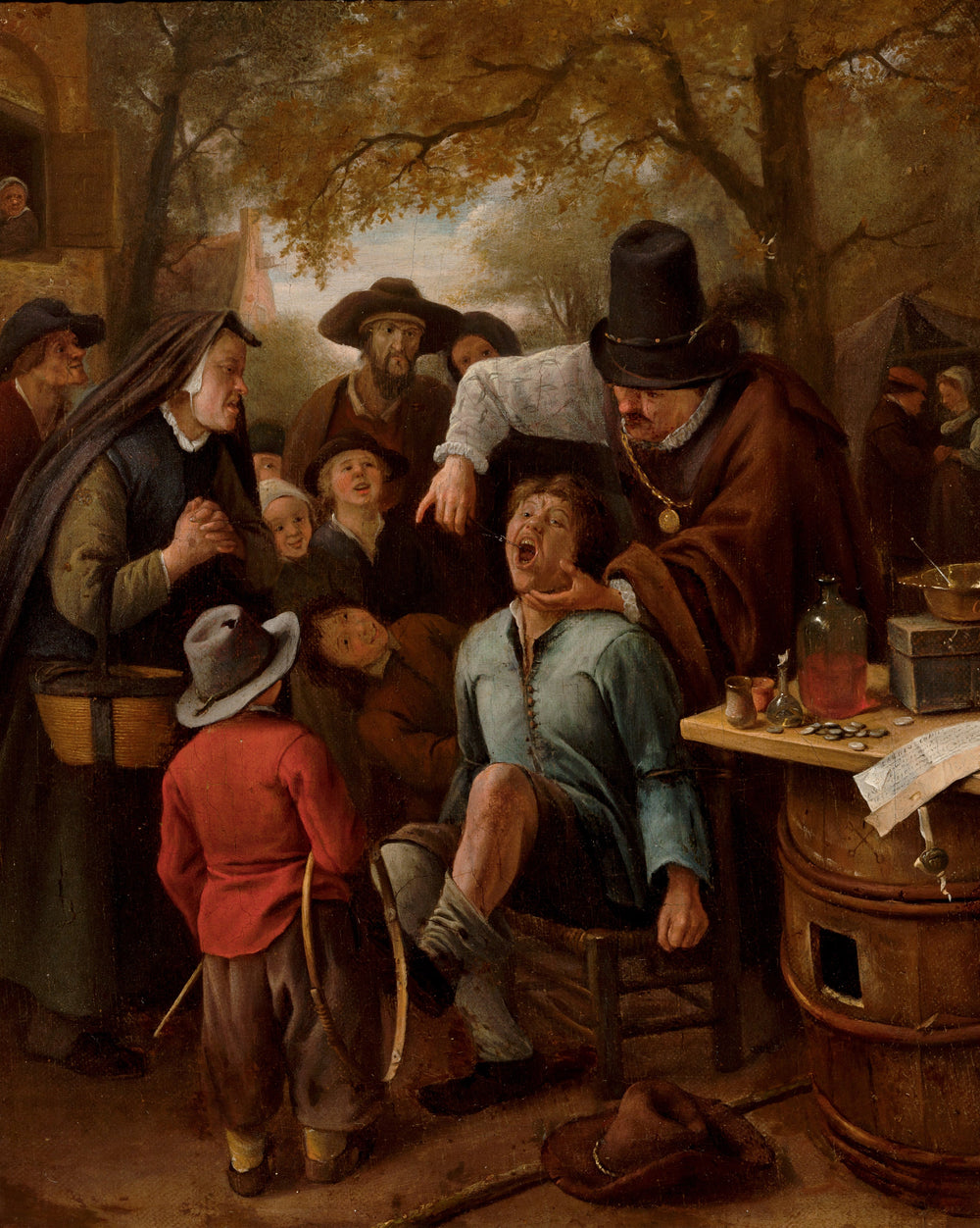 L'arrache-dents - Jan Steen image 1 copie peinte à la main à l’huile
