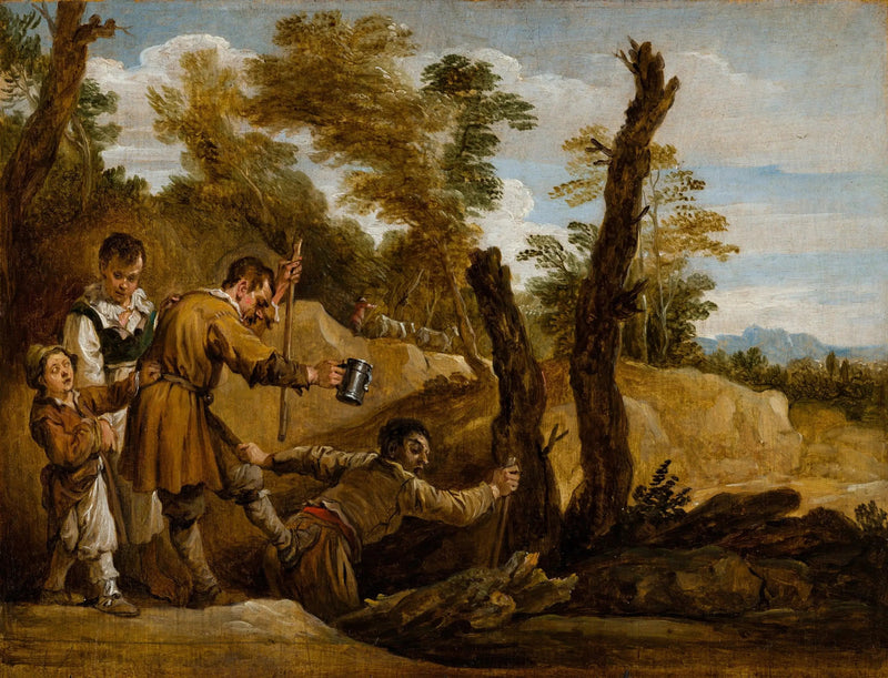 맹인이 맹인을 인도하다 - 다비드 테니에르 르 쥬네

Source:
L'aveugle guidant l'aveugle - David Teniers le Jeune