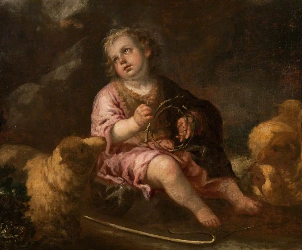 L'Enfant Jésus comme Bon Pasteur - Bartolomé Esteban Murillo image 1 reproduction de peinture à l’huile