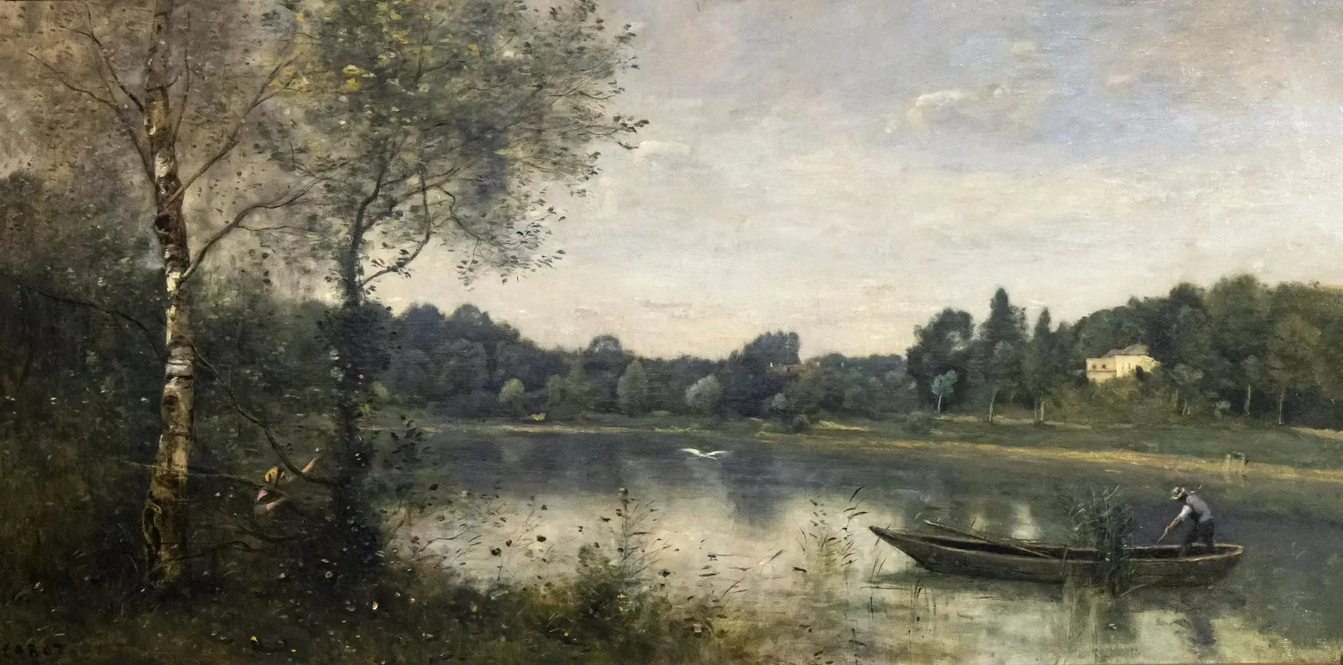 L'Étang de Ville-d'Avray - Jean-Baptiste Camille Corot image 1 reproduction d’œuvre d’art à l’huile