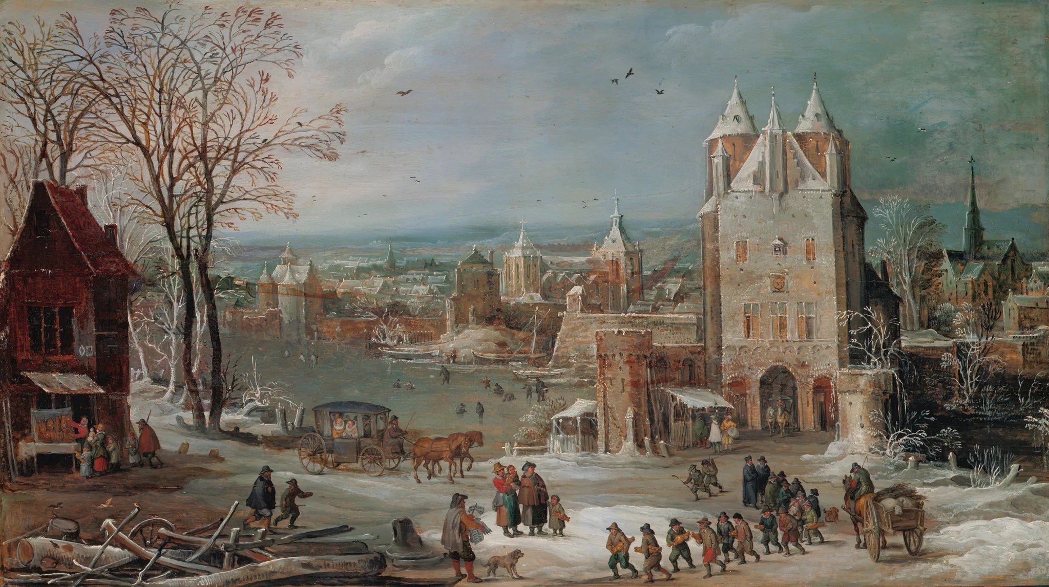 L'hiver - Jan Brueghel l'Ancien image 1 reproduction de peinture à l’huile