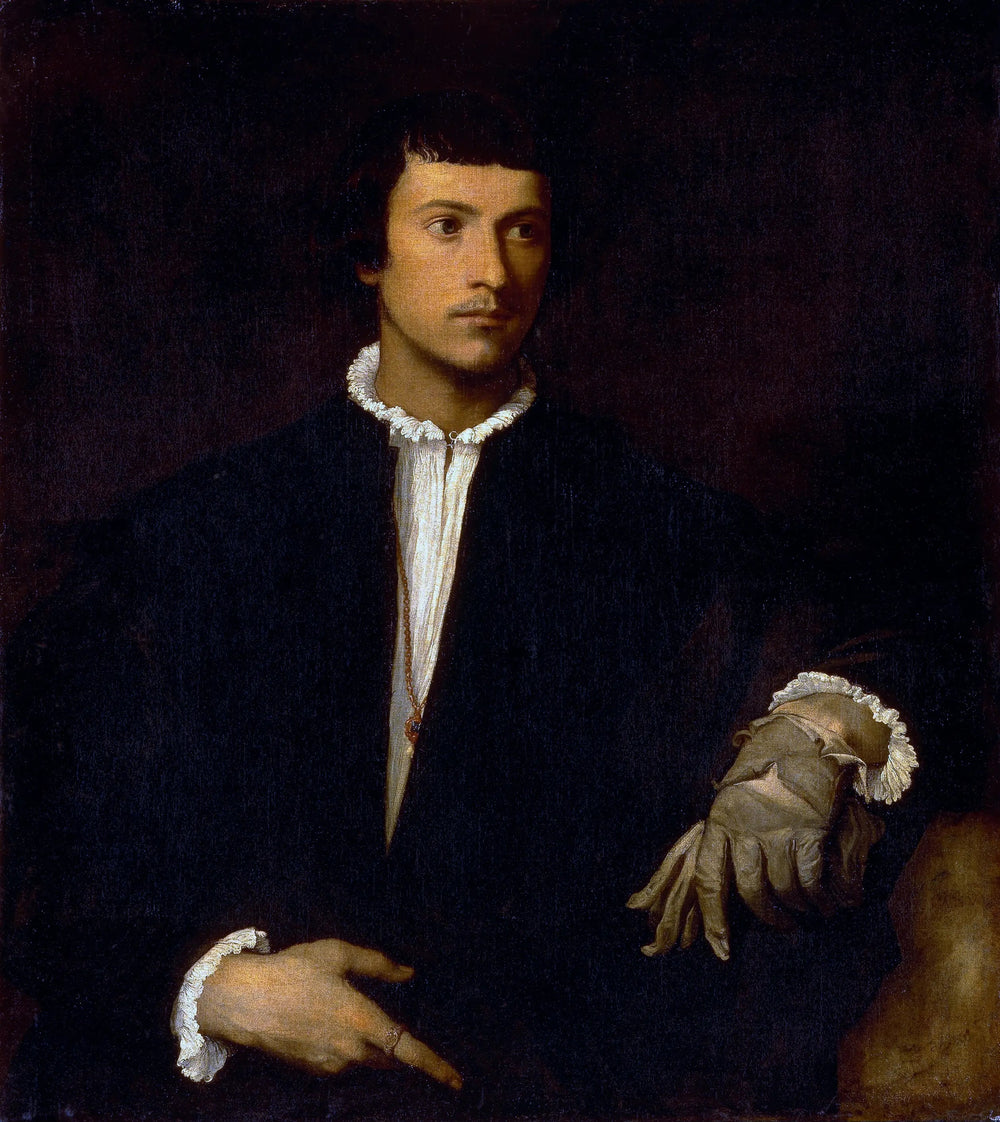 L'Homme au gant - Titian image 1 copie peinte à la main à l’huile