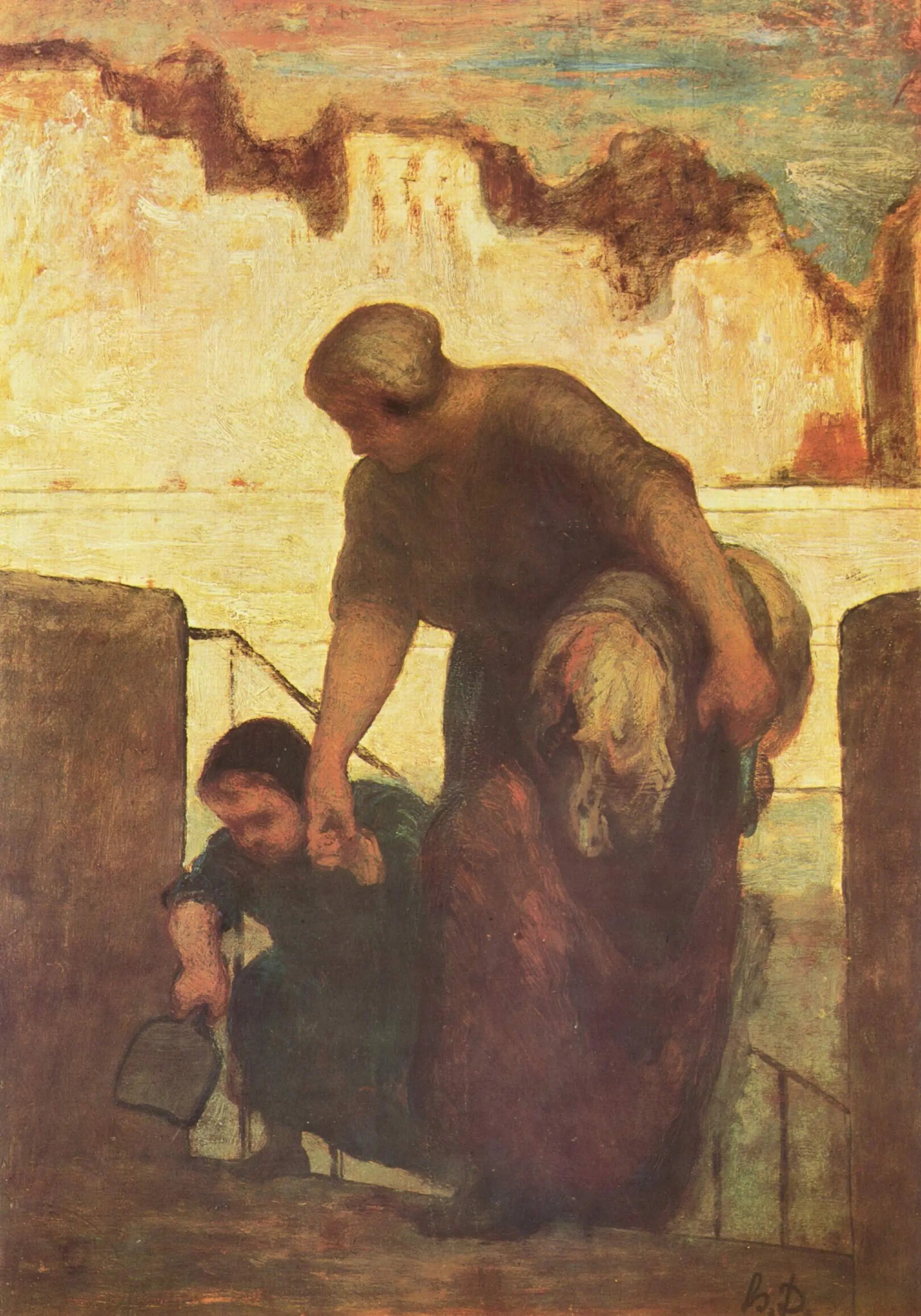 La Blanchisseuse - Honoré Daumier image 1 copie de tableau peinte à la main