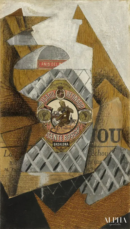 La bouteille d'Anís del Mono - Juan Gris - Reproductions de tableaux et peintures haut de gamme