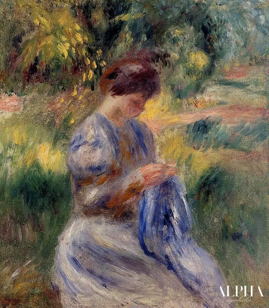 La brodeuse - Pierre-Auguste Renoir - Reproductions de tableaux et peintures haut de gamme