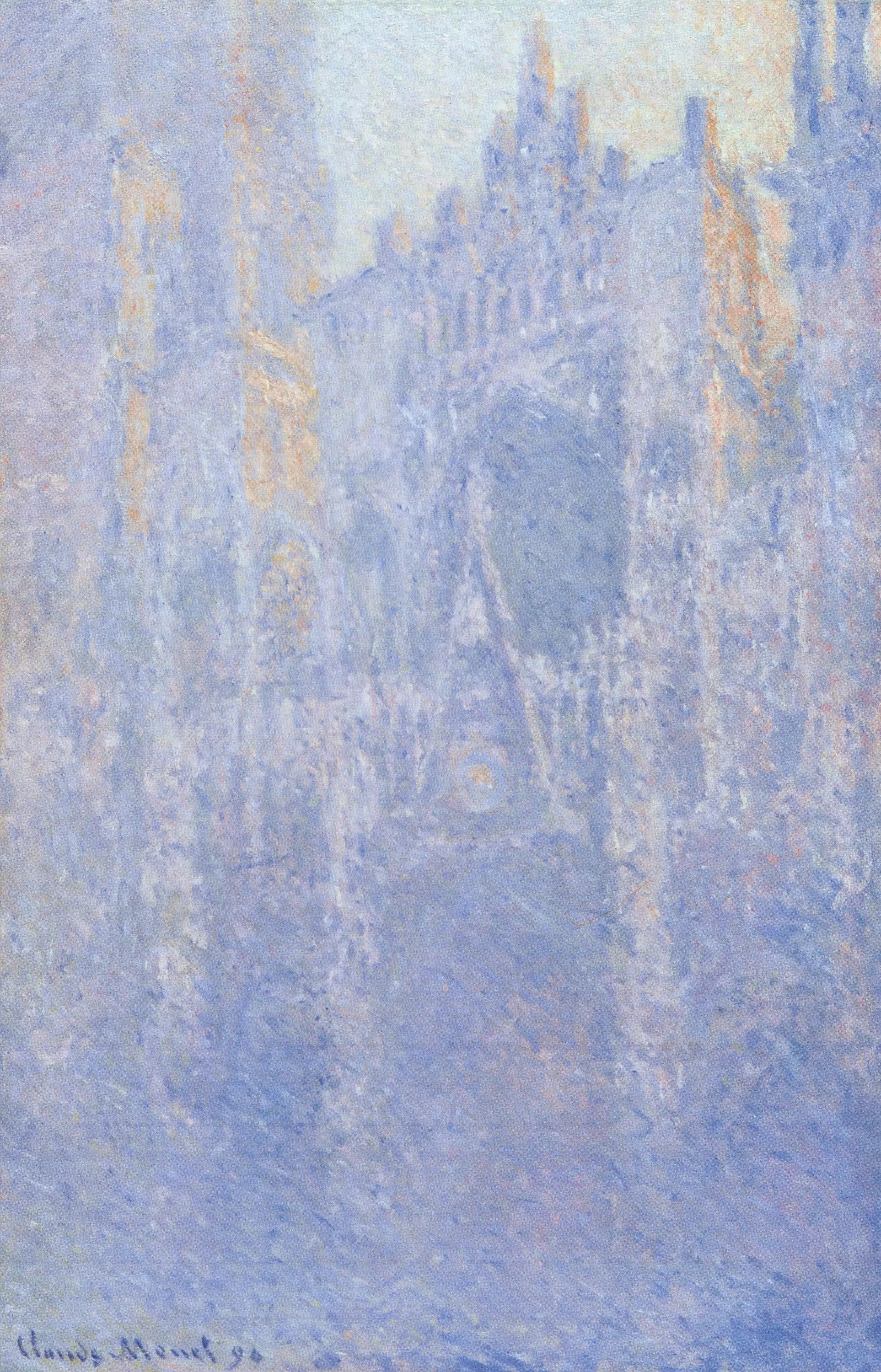 La Cathédrale de Rouen, le Portail, Brouillard matinal - Claude Monet image 1 copie de tableau peinte à la main