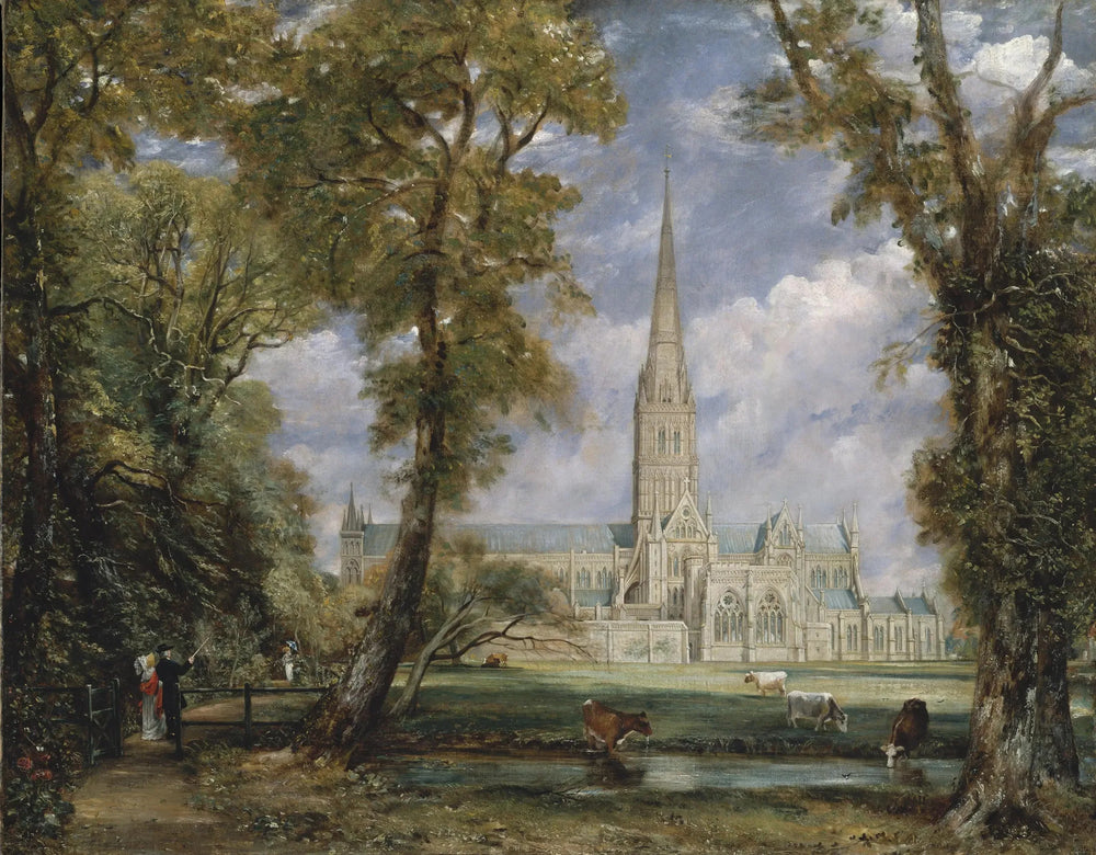 La Cathédrale de Salisbury vues des jardins de l'évêque - John Constable image 1 tableau peint à l’huile sur toile