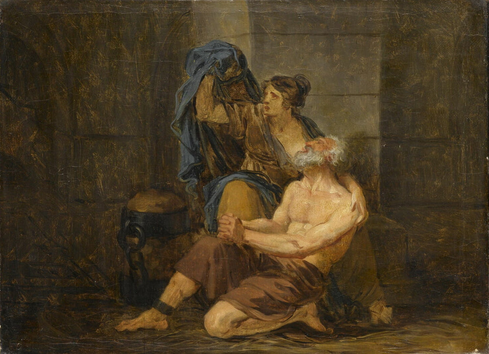 La Charité romaine : Cimone et son père. - Jean-Baptiste Greuze image 1 copie de tableau peinte à la main