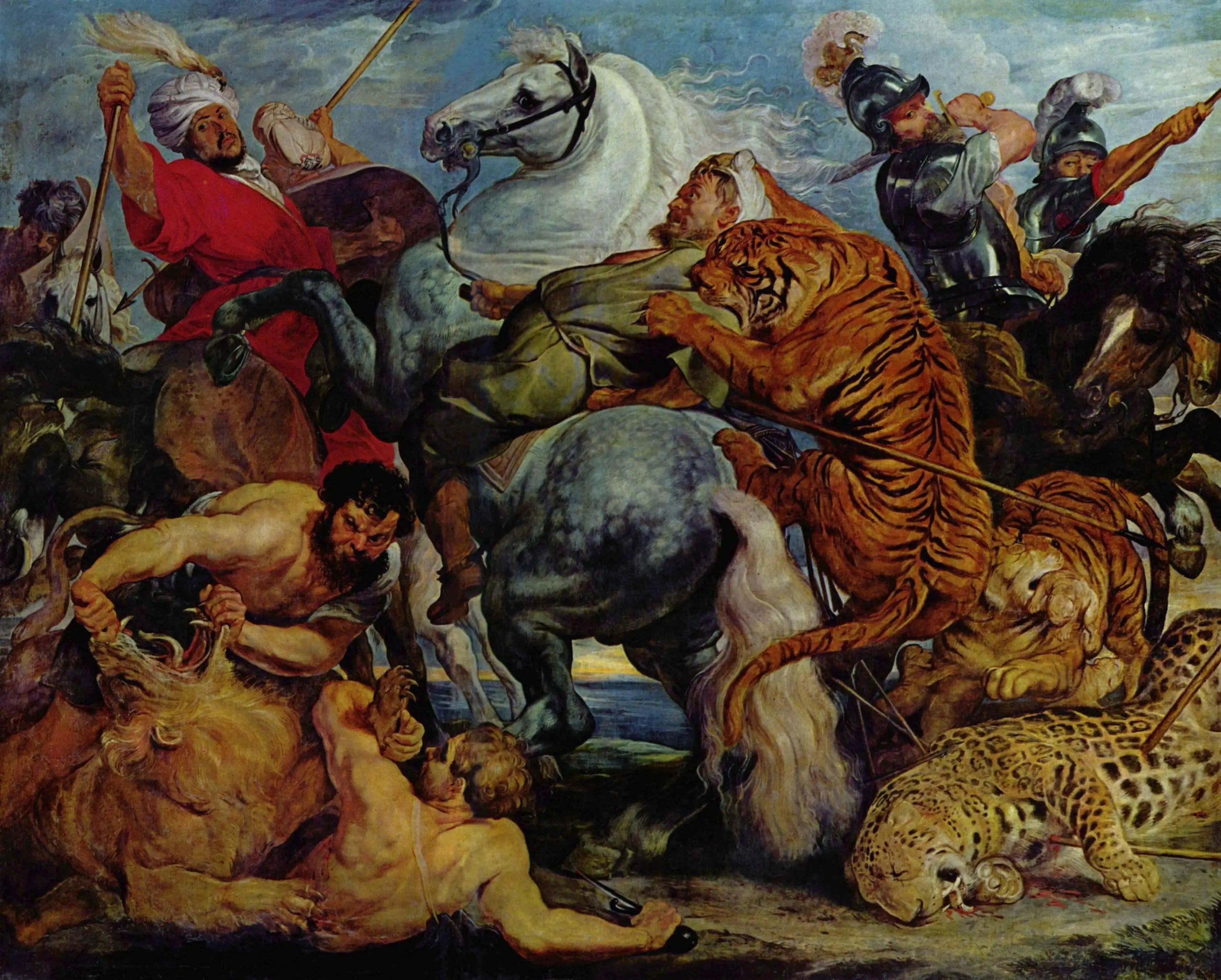La Chasse au tigre - Peter Paul Rubens image 1 copie peinte à la main à l’huile