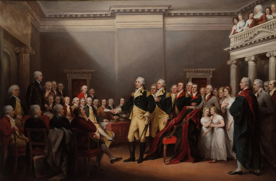 조지 워싱턴 장군의 사임, 1783년 12월 23일 - 존 트럼벌

Source:
La démission du général Washington, le 23 décembre 1783 - John Trumbull