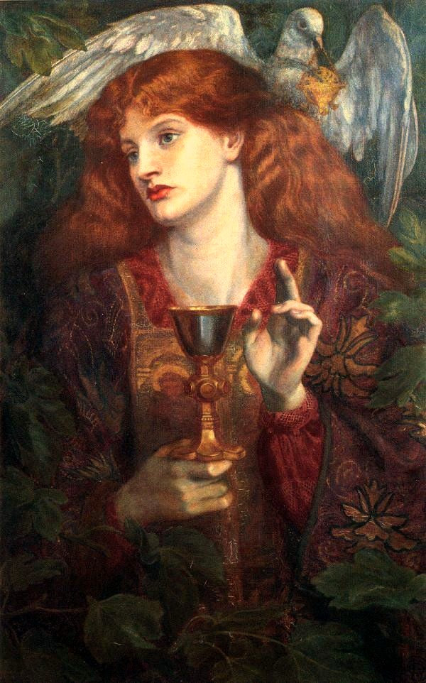 La Demoiselle du Saint Graal - Dante Gabriel Rossetti image 1 reproduction d’œuvre d’art à l’huile