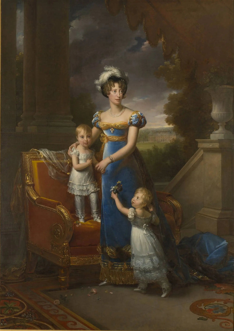 베리 공작부인과 그녀의 자녀들이 로스니 성 앞에 서 있다 - 프랑수아 제라르

Source:
La duchesse de Berry et ses enfants devant le Château de Rosny - François Gérard
