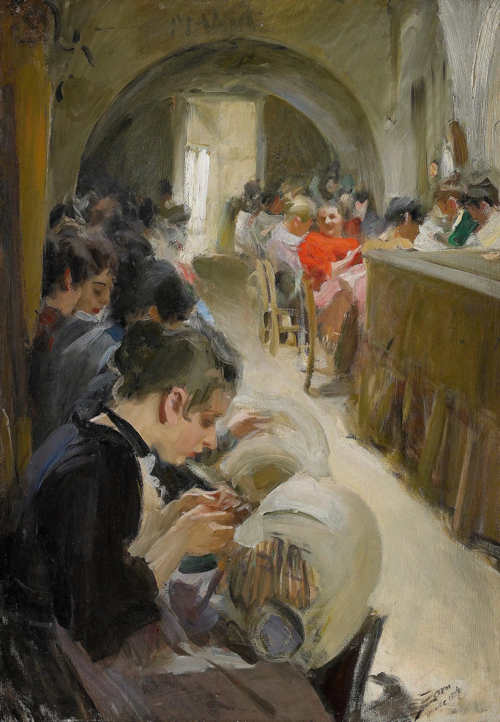 La fabrication de la dentelle à Venise - Anders Zorn - Alpha Reproduction